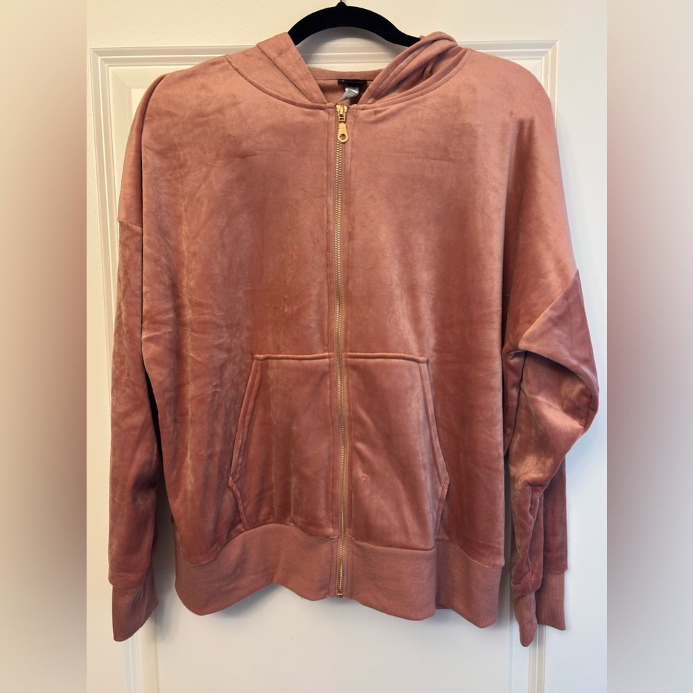 FELINA ROSE PINK VELOUR ZIP HOODIE SET XL - Picture 8 of 14